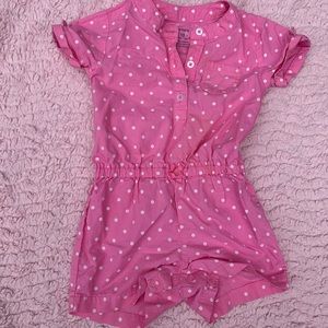 Craters pink polka dot romper.